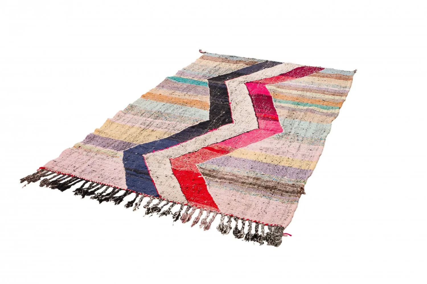 Marokkanischer Berber Teppich Boucherouite 125 x 220 cm