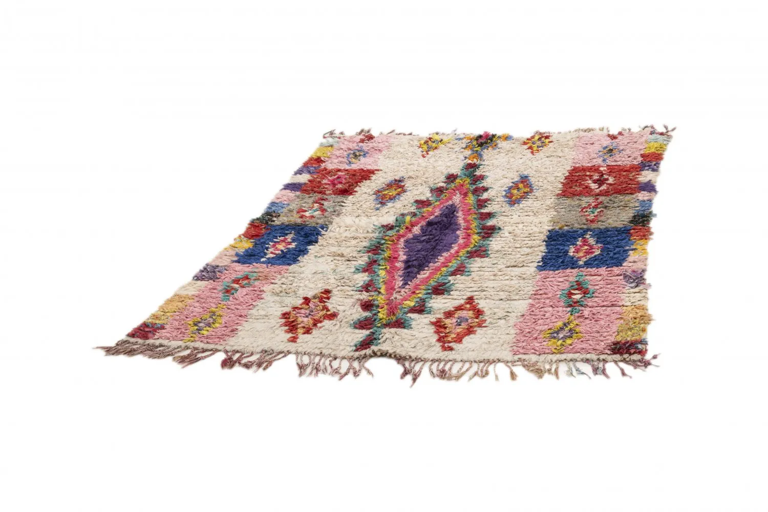 Marokkanischer Berber Teppich Boucherouite 155 x 120 cm