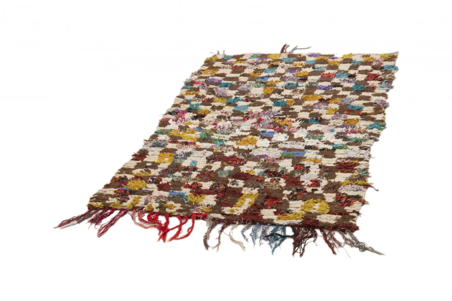 Marokkanischer Berber Teppich Boucherouite 215 x 130 cm