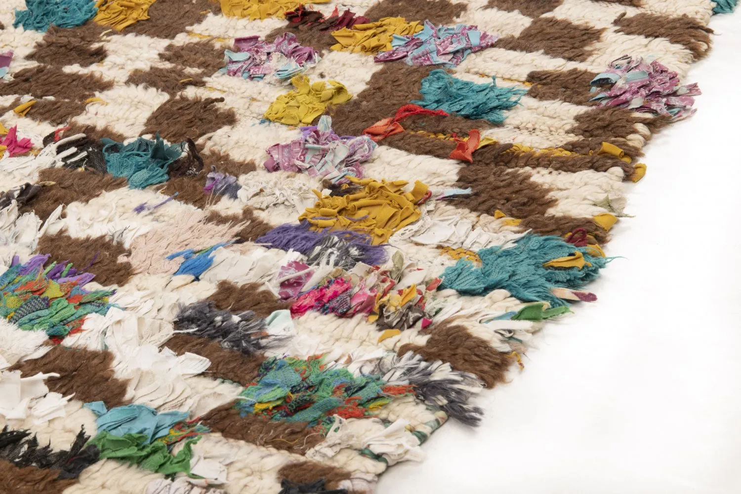 Marokkanischer Berber Teppich Boucherouite 215 x 130 cm