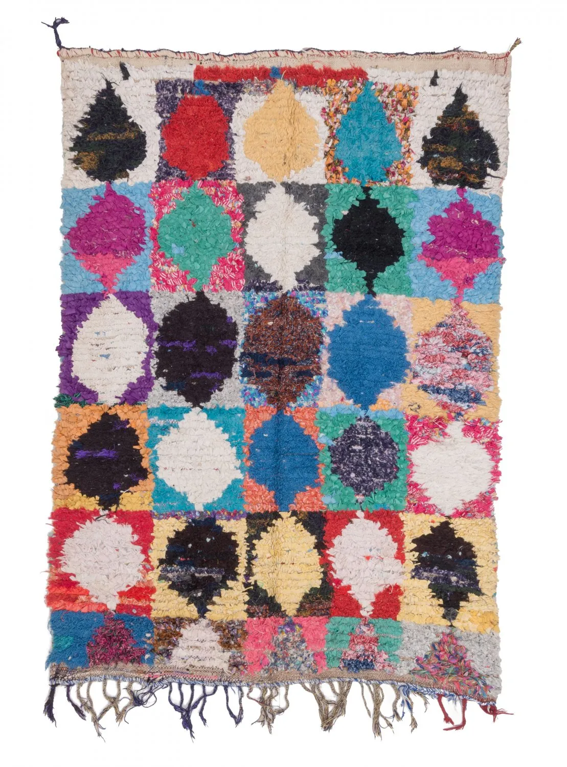 Marokkanischer Berber Teppich Boucherouite 210 x 130 cm