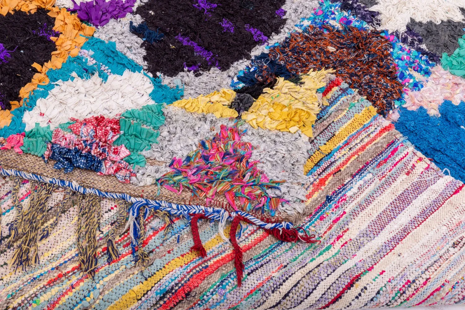 Marokkanischer Berber Teppich Boucherouite 210 x 130 cm