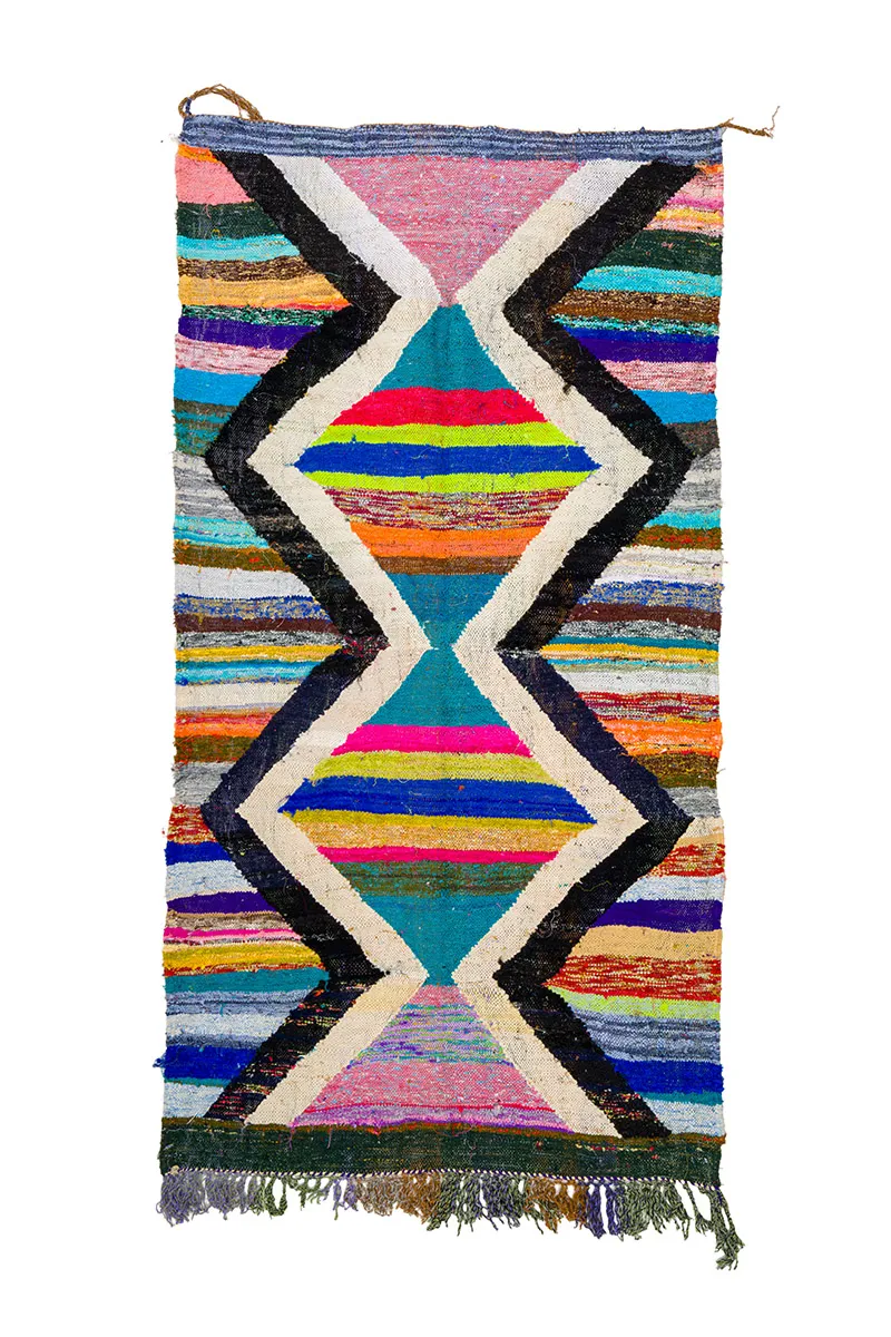 Marokkanischer Berber Teppich Boucherouite 135 x 245 cm
