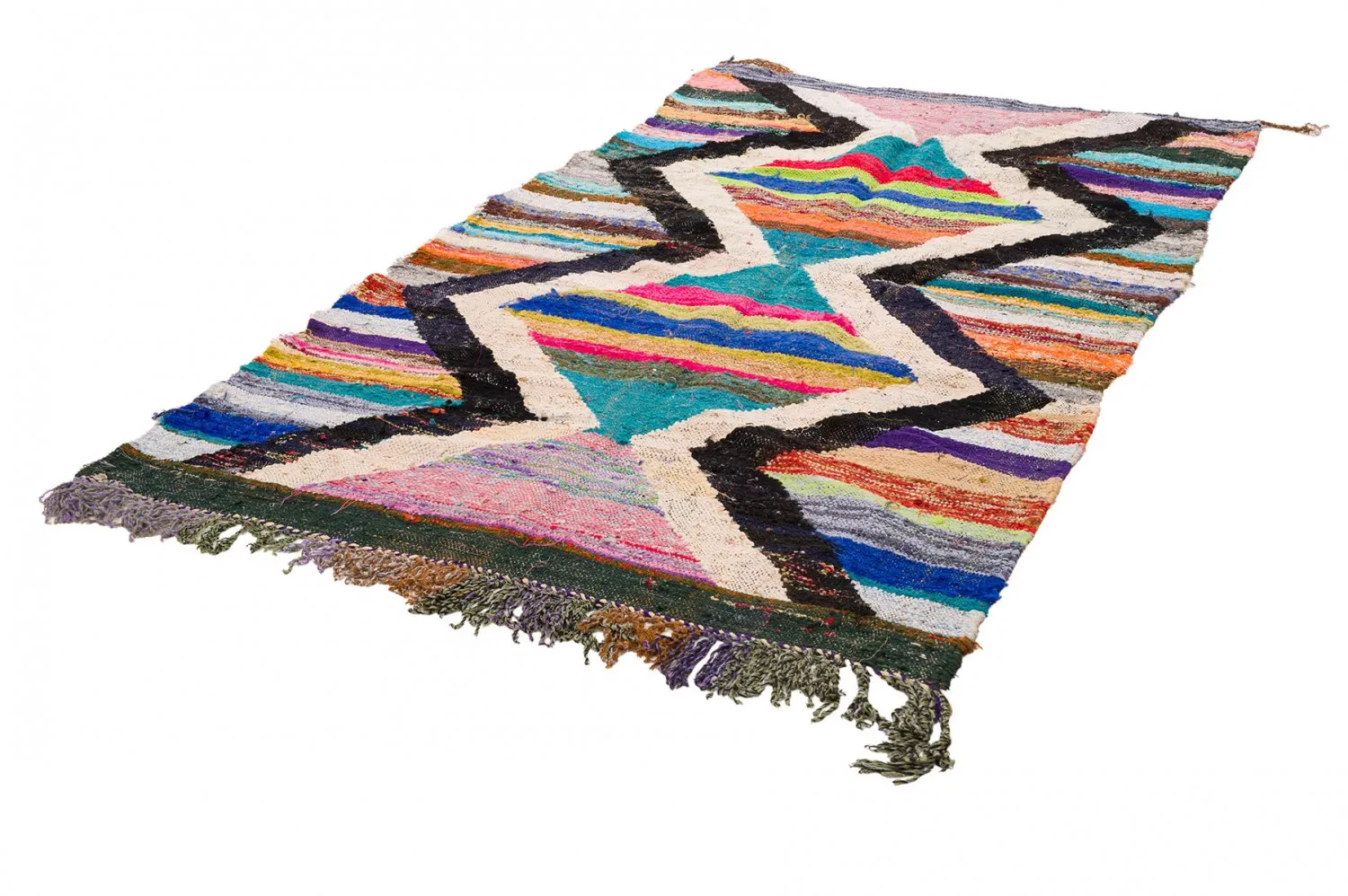 Marokkanischer Berber Teppich Boucherouite 135 x 245 cm