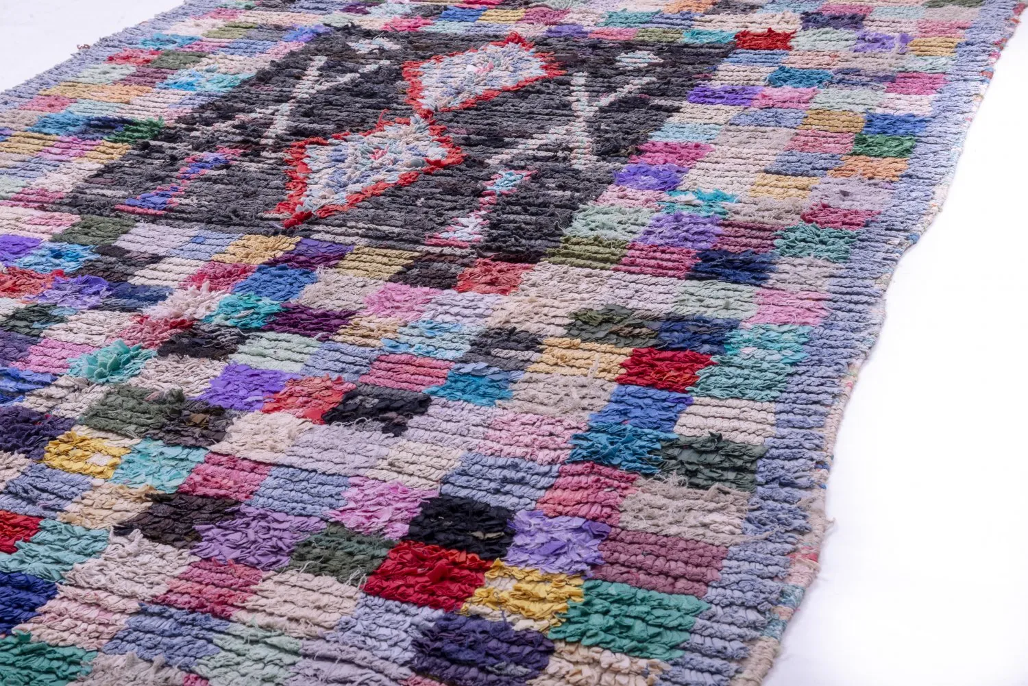 Marokkanischer Berber Teppich Boucherouite 215 x 135 cm