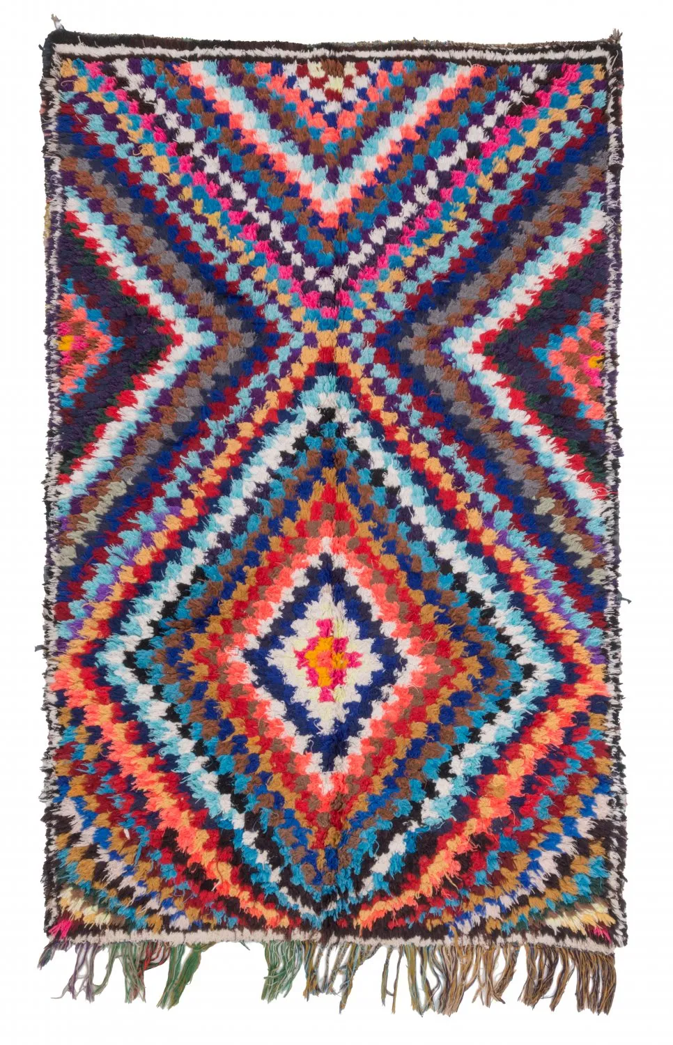 Marokkanischer Berber Teppich Boucherouite 210 x 140 cm