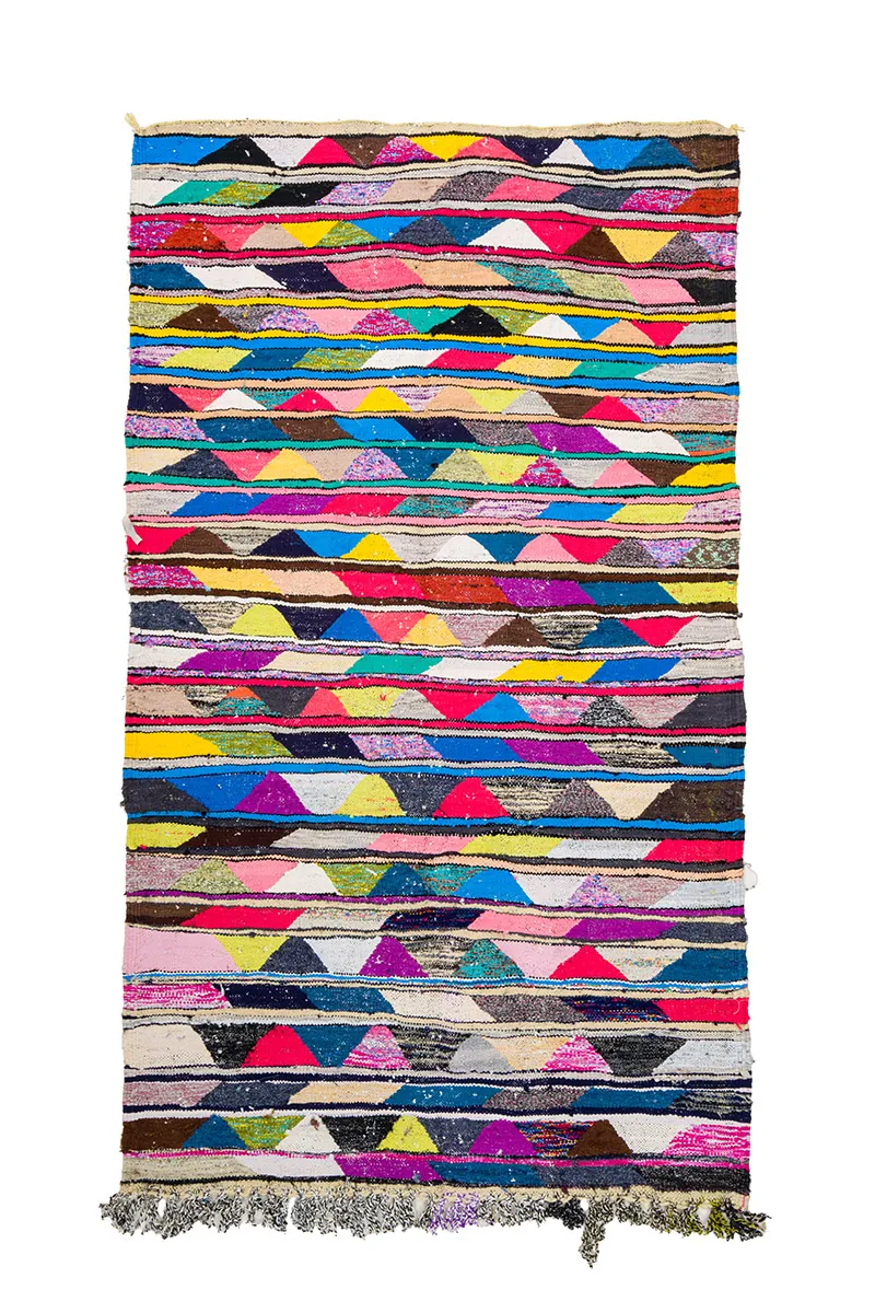 Marokkanischer Berber Teppich Boucherouite 130 x 225 cm
