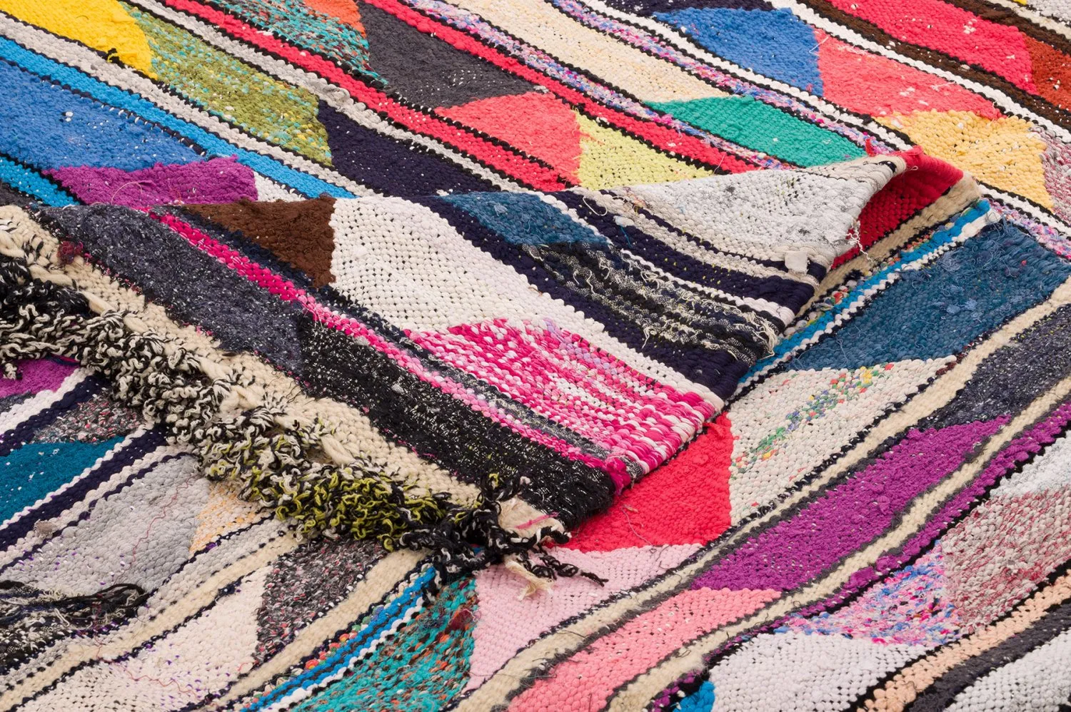 Marokkanischer Berber Teppich Boucherouite 130 x 225 cm