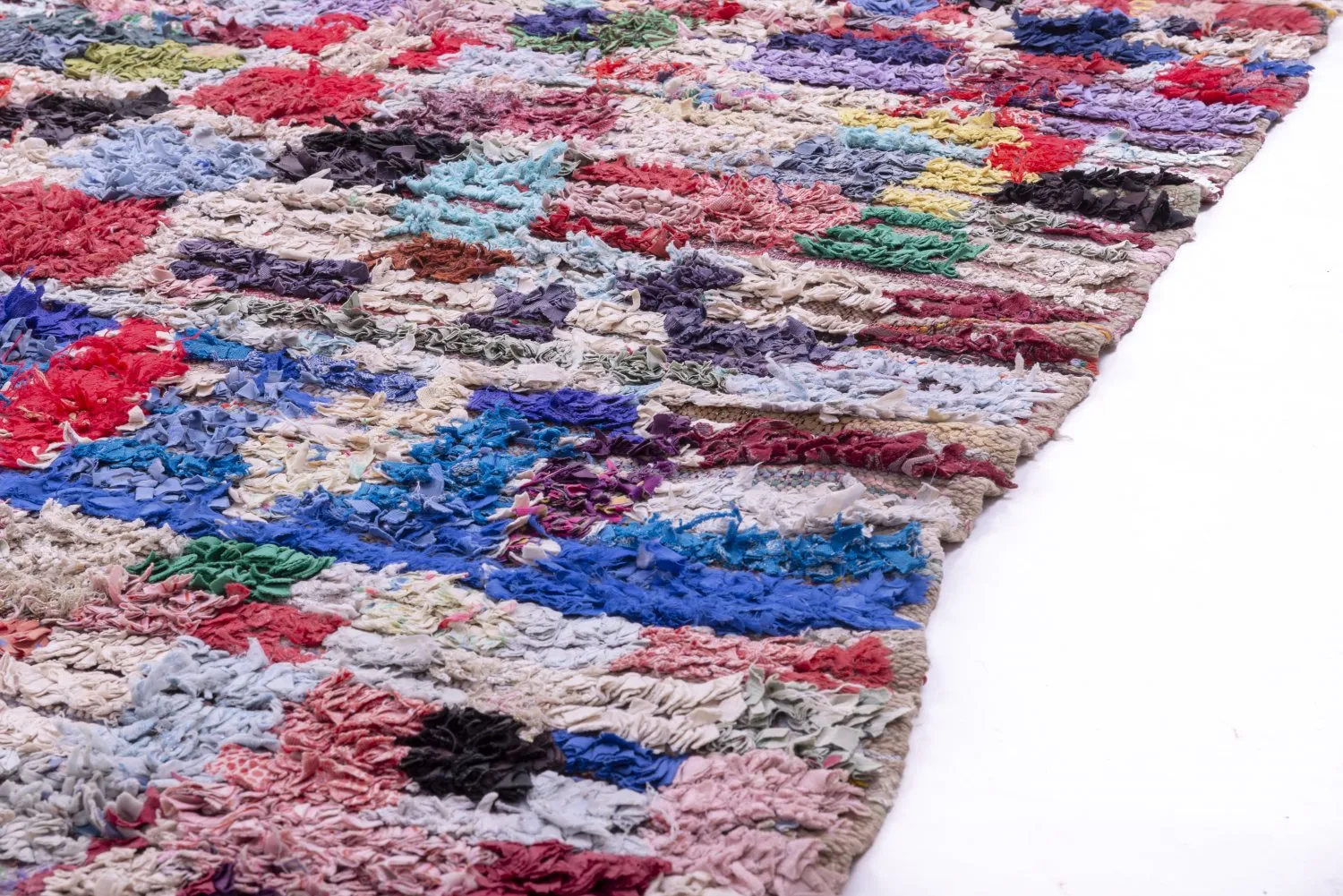 Marokkanischer Berber Teppich Boucherouite 215 x 140 cm