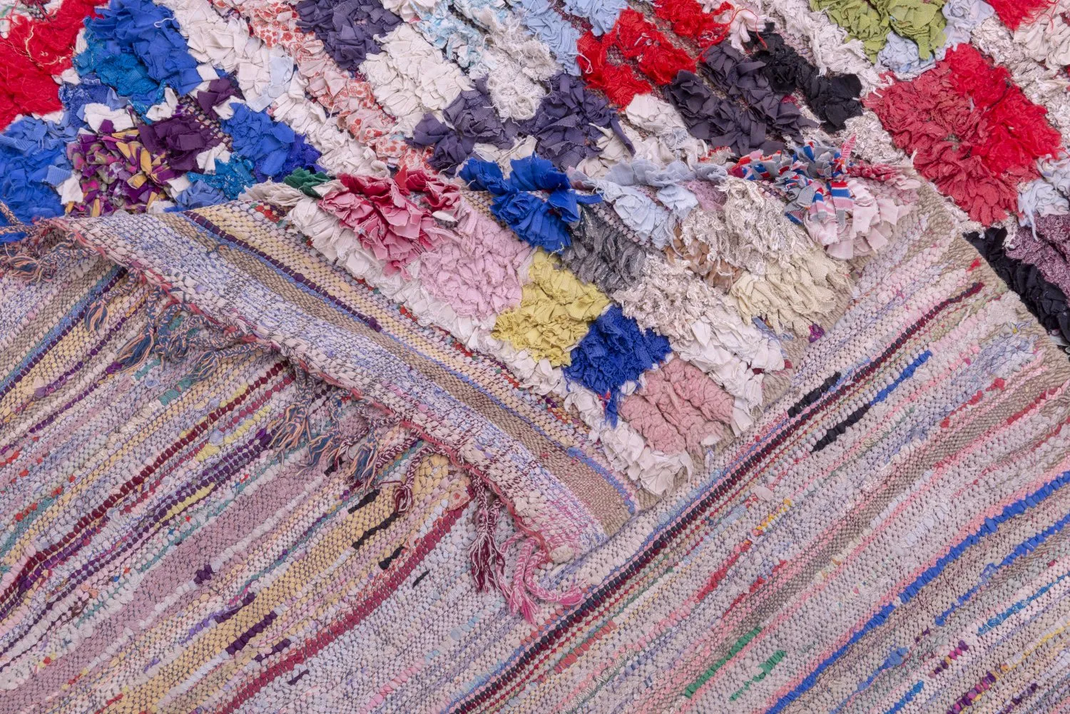 Marokkanischer Berber Teppich Boucherouite 215 x 140 cm