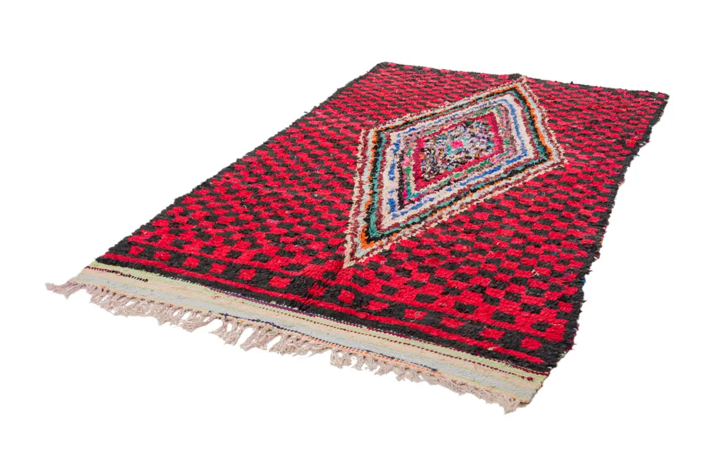 Marokkanischer Berber Teppich Boucherouite 255 x 145 cm
