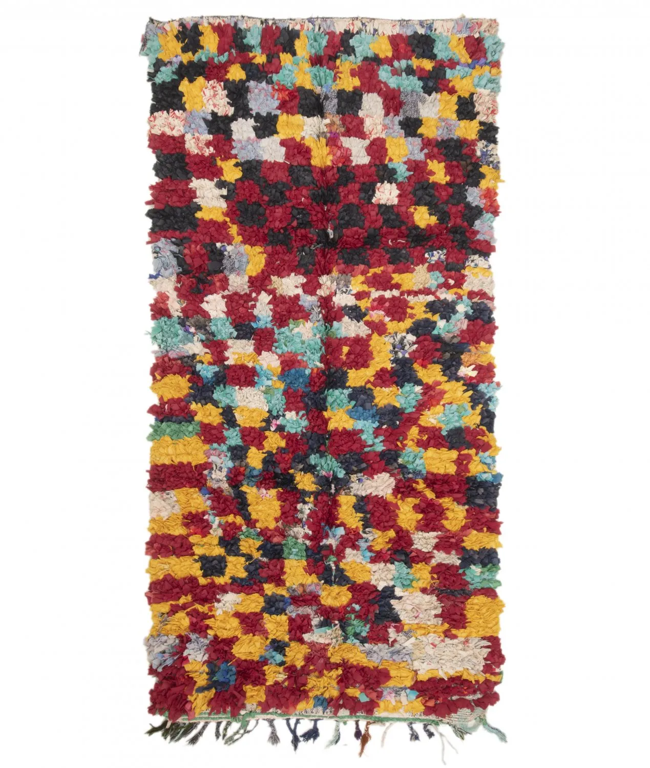 Marokkanische Berber Teppich Boucherouite 255 x 125 cm