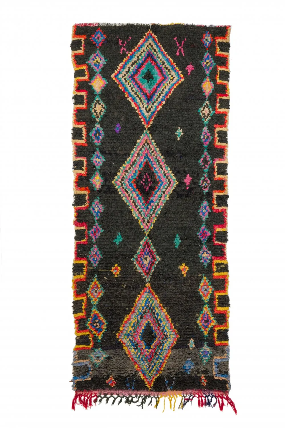Marokkanischer Berber Teppich Boucherouite 285 x 120 cm