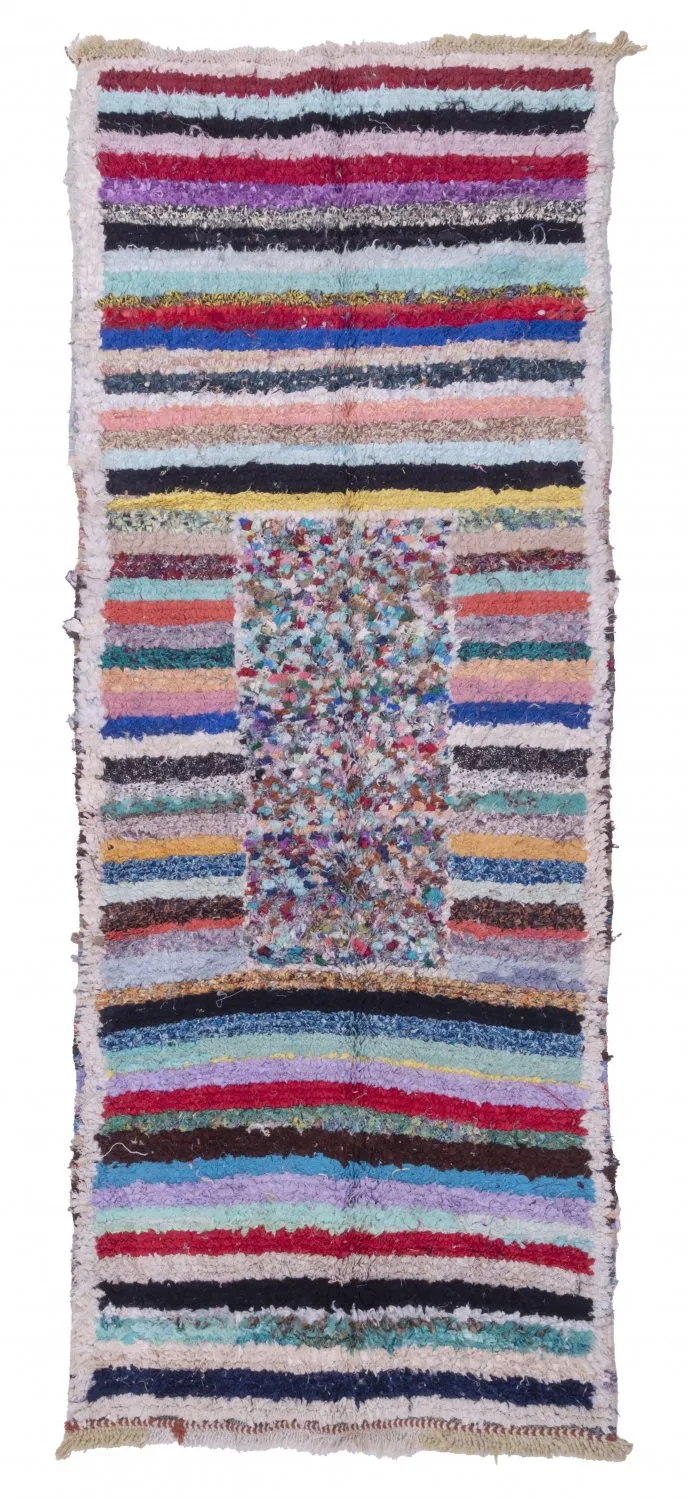 Marokkanischer Berber Teppich Boucherouite 280 x 110 cm