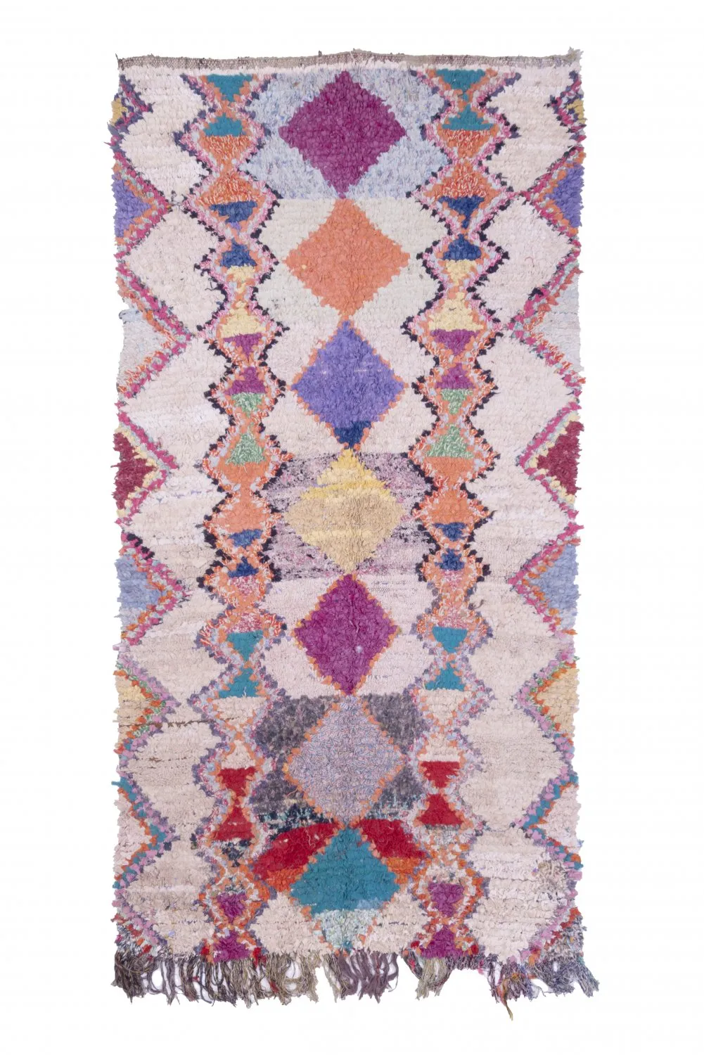 Marokkanischer Berber Teppich Boucherouite 265 x 135 cm