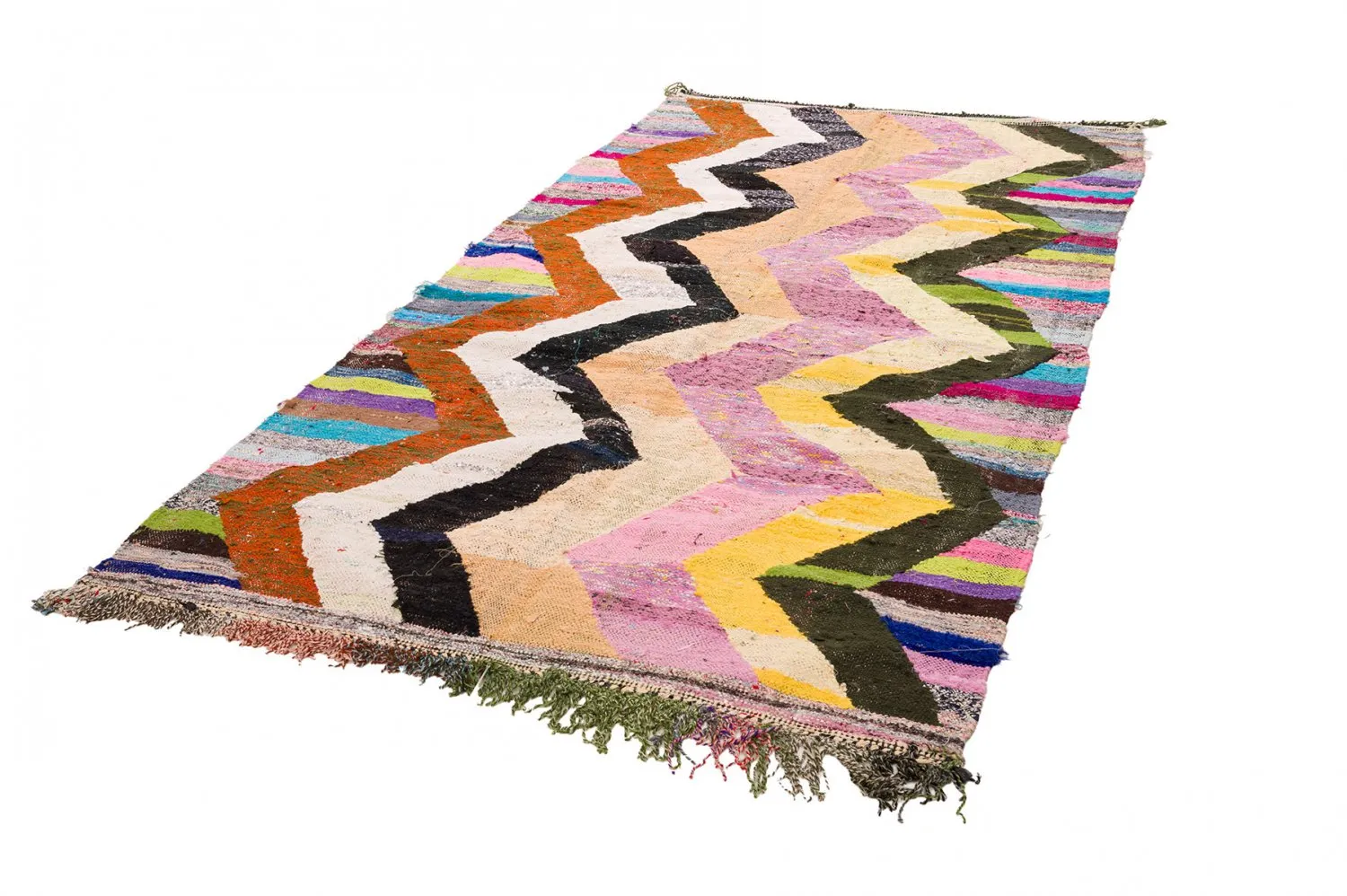 Marokkanischer Berber Teppich Boucherouite 145 x 290 cm