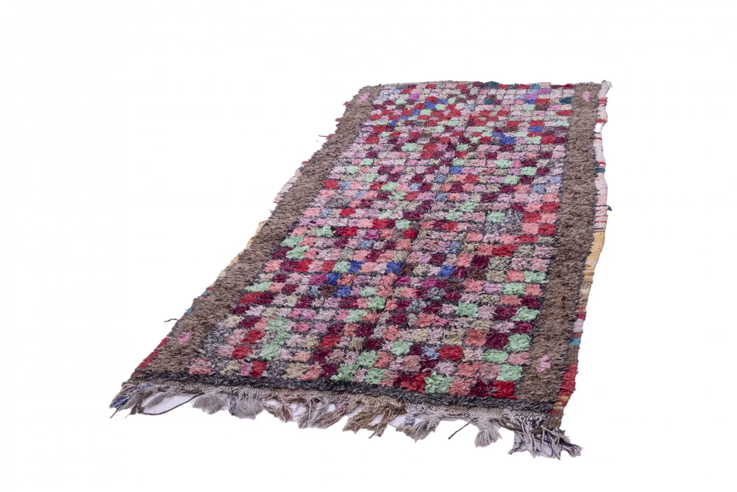 Marokkanische Berber Teppich Boucherouite 285 x 125 cm