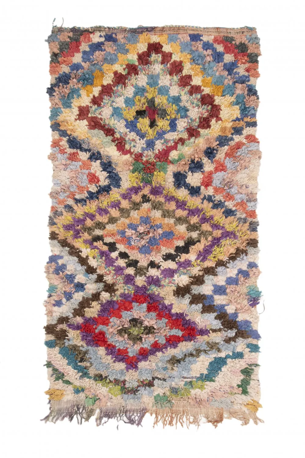 Marokkanische Berber Teppich Boucherouite 230 x 125 cm