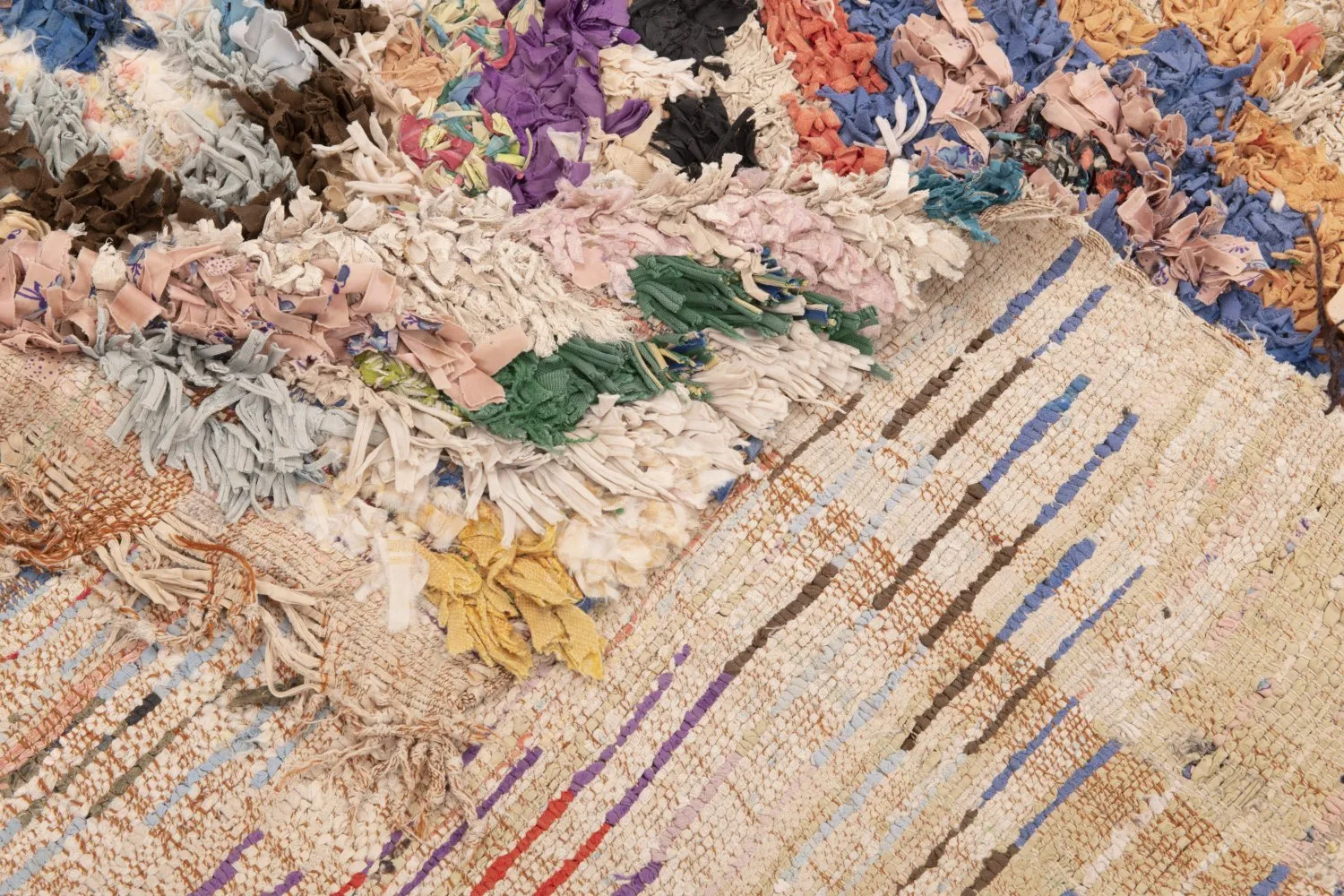 Marokkanische Berber Teppich Boucherouite 230 x 125 cm