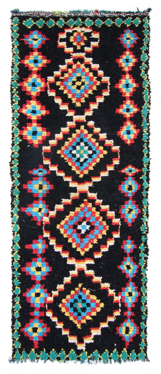 Marokkanische Berber Teppich Boucherouite 370 x 145 cm