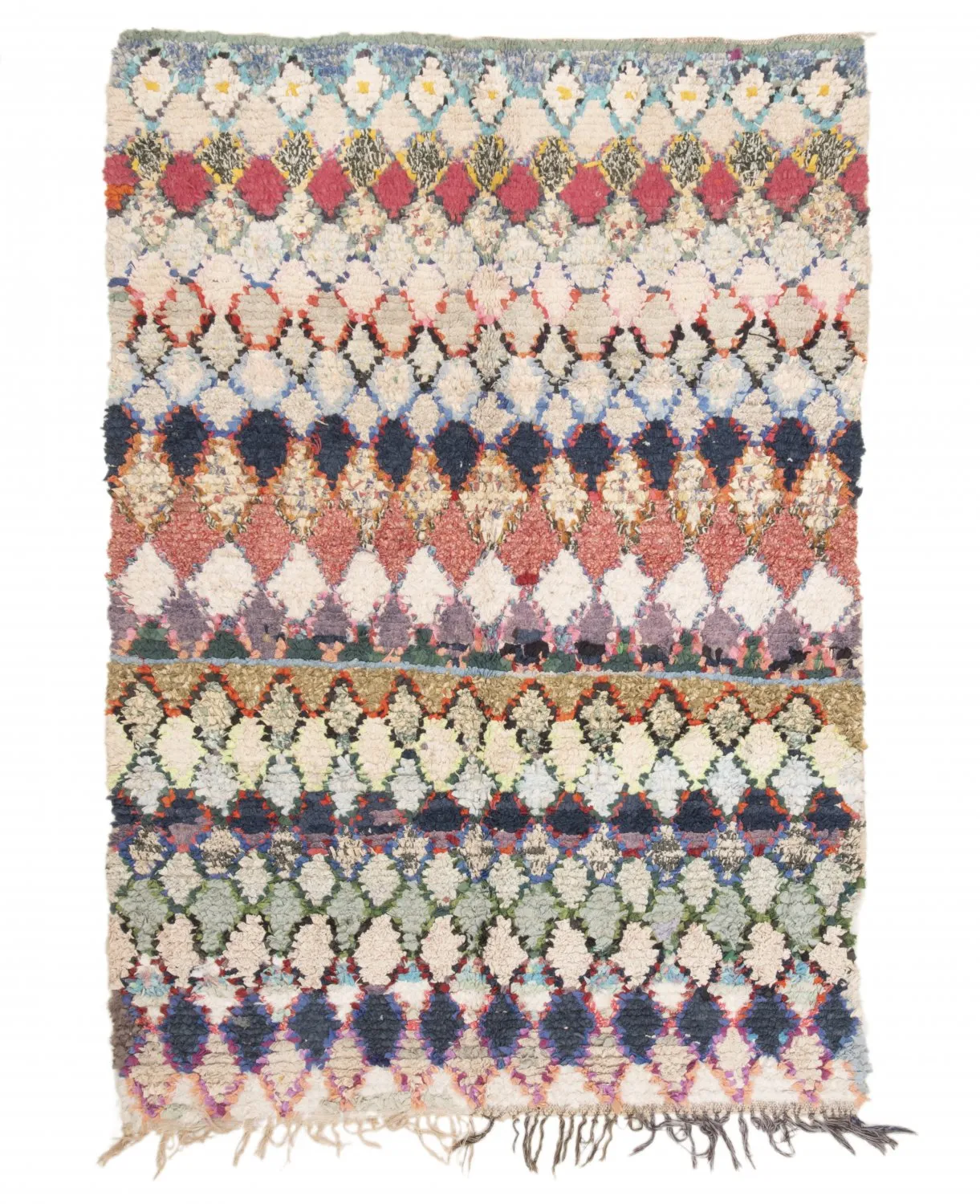 Marokkanischer Berber Teppich Boucherouite 210 x 140 cm