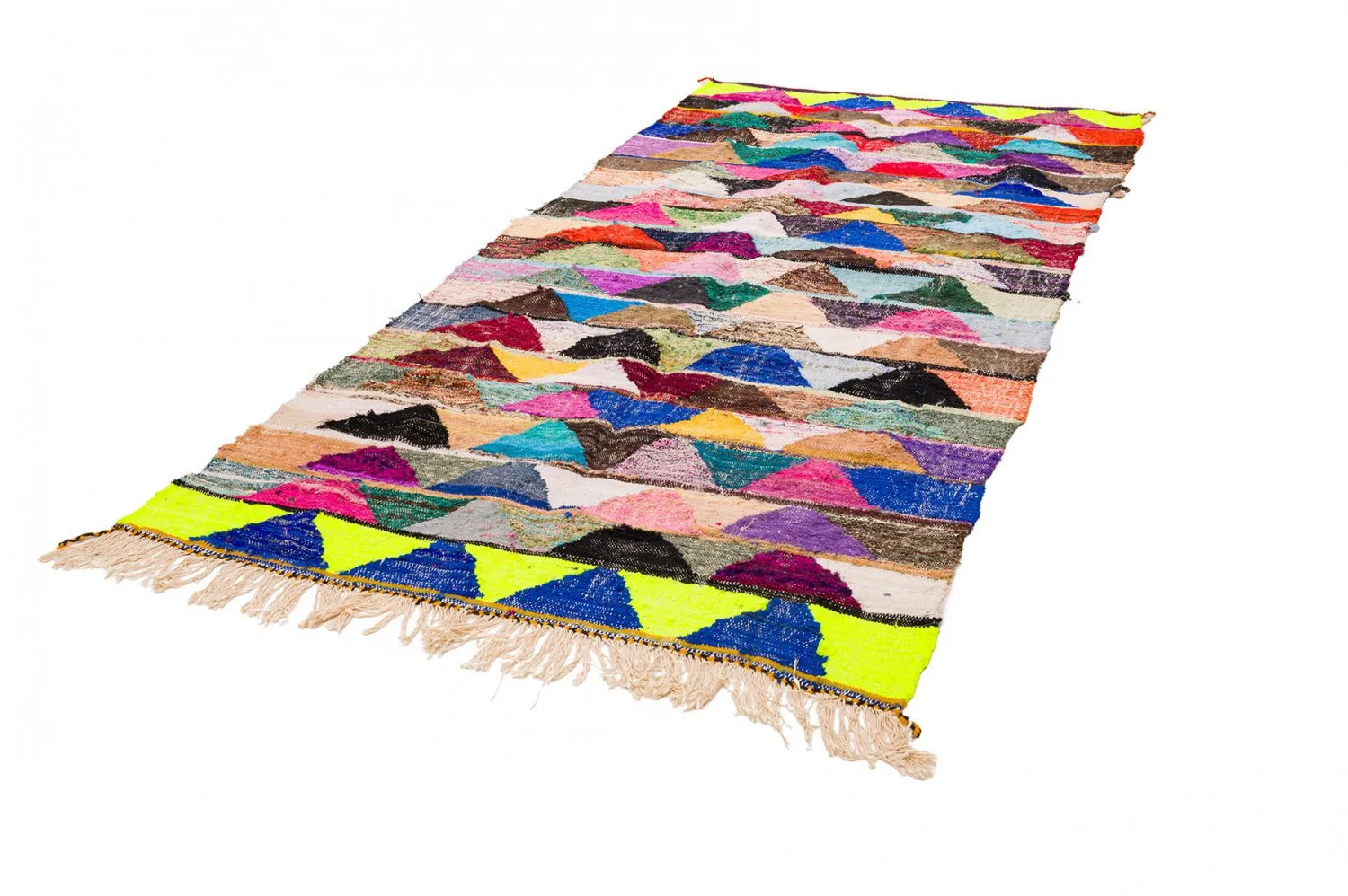 Marokkanischer Berber Teppich Boucherouite 135 x 290 cm