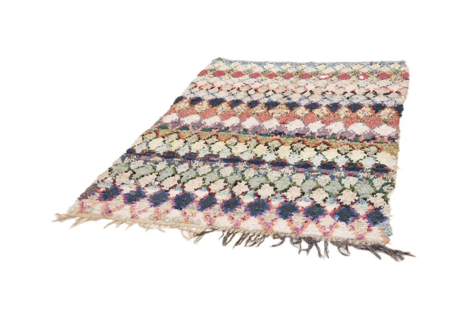Marokkanischer Berber Teppich Boucherouite 210 x 140 cm