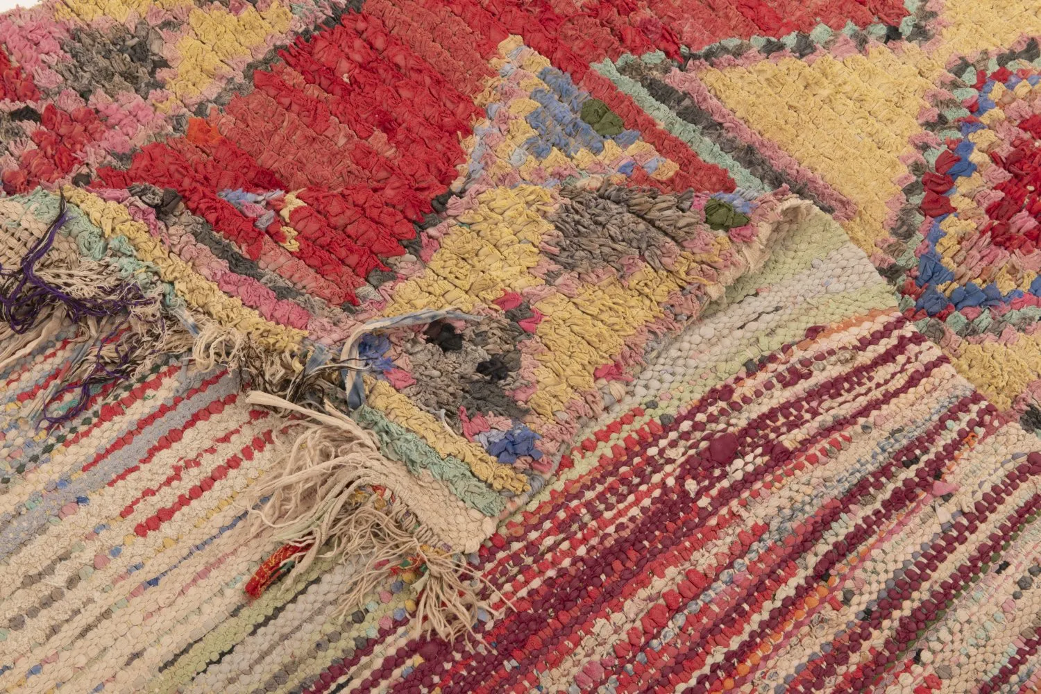 Marokkanischer Berber Teppich Boucherouite 300 x 120 cm