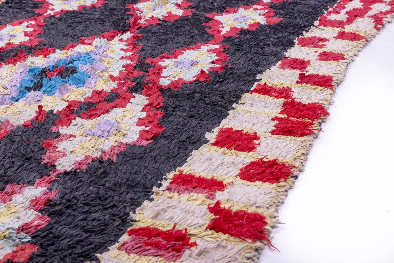 Marokkanische Berber Teppich Boucherouite 235 x 130 cm