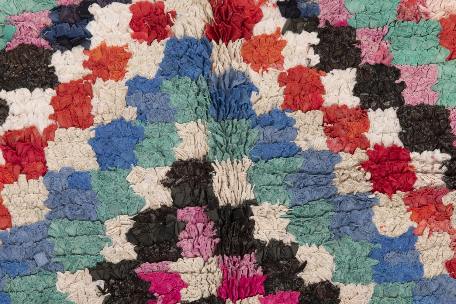 Marokkanischer Berber Teppich Boucherouite 245 x 140 cm