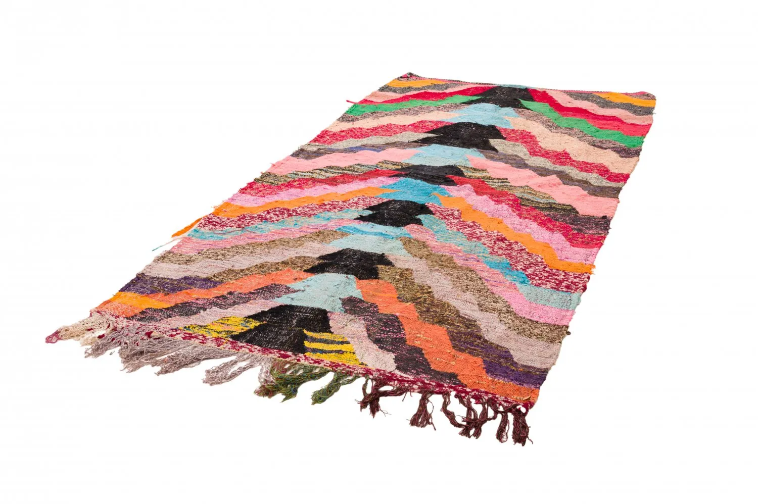 Marokkanischer Berber Teppich Boucherouite 125 x 250 cm