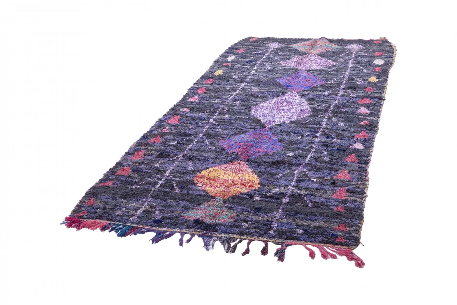Marokkanische Berber Teppich Boucherouite 285 x 135 cm
