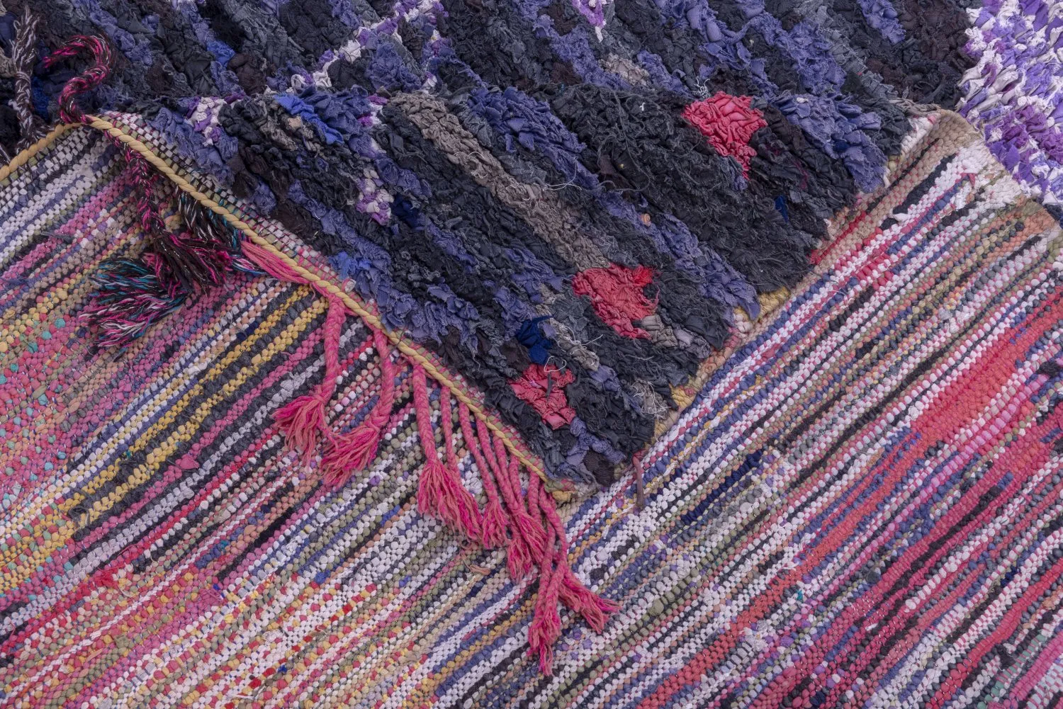 Marokkanische Berber Teppich Boucherouite 285 x 135 cm