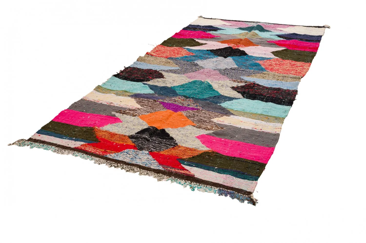 Marokkanischer Berber Teppich Boucherouite 145 x 295 cm