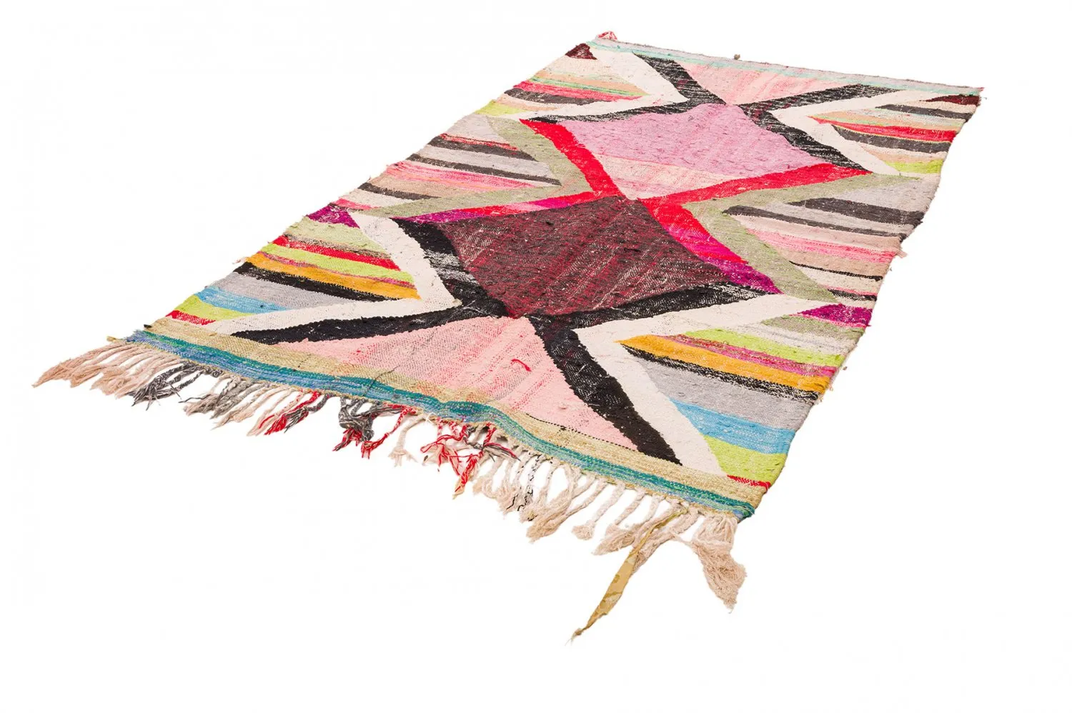 Marokkanischer Berber Teppich Boucherouite 135 x 245 cm