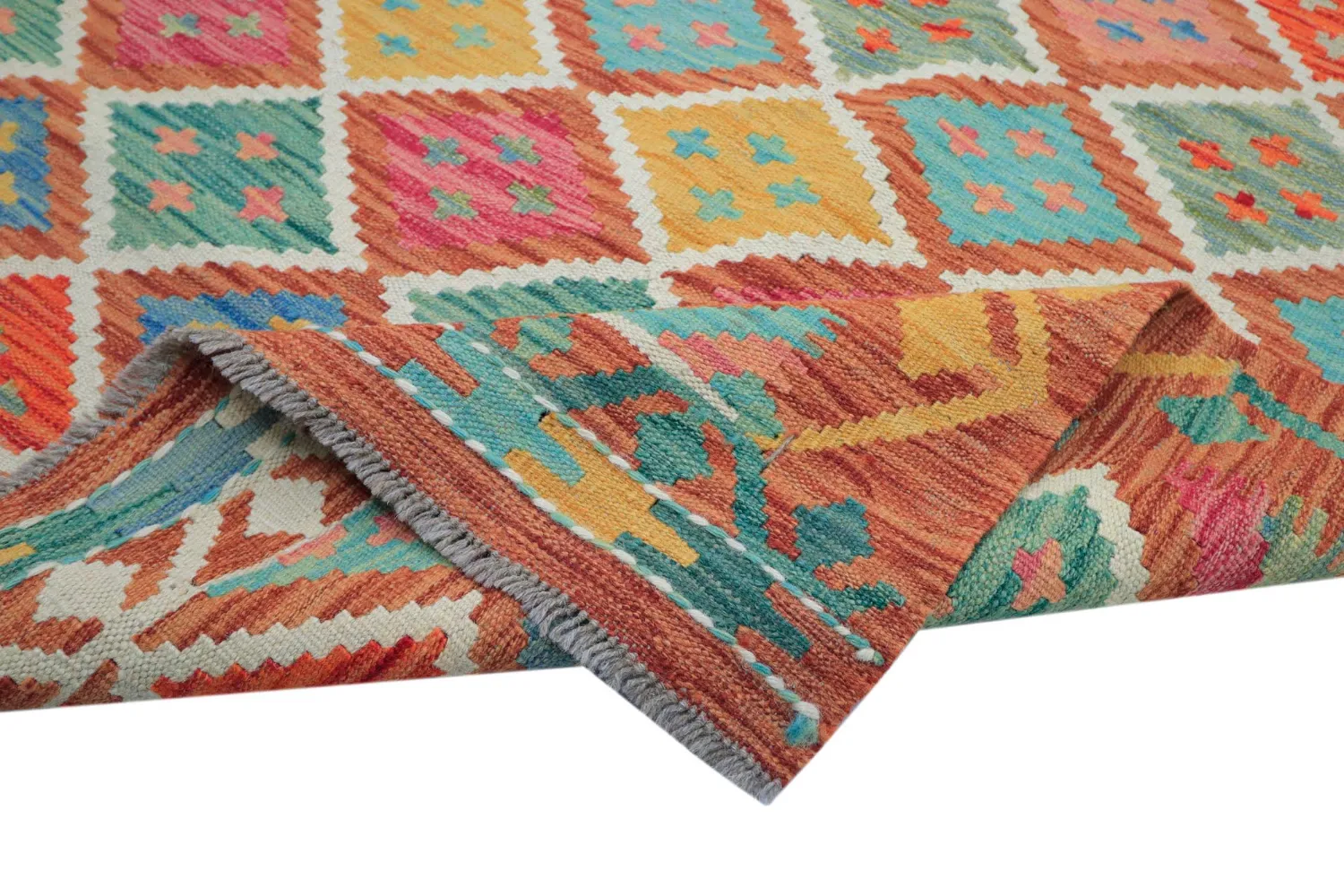 Orientalischer Teppich - Vegi Kelim Hand Woven - 202 x 294 cm