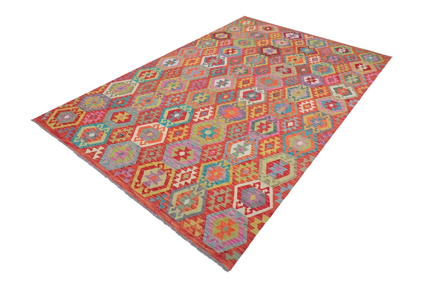 Orientalischer Teppich - Vegi Kelim Hand Woven - 203 x 296 cm