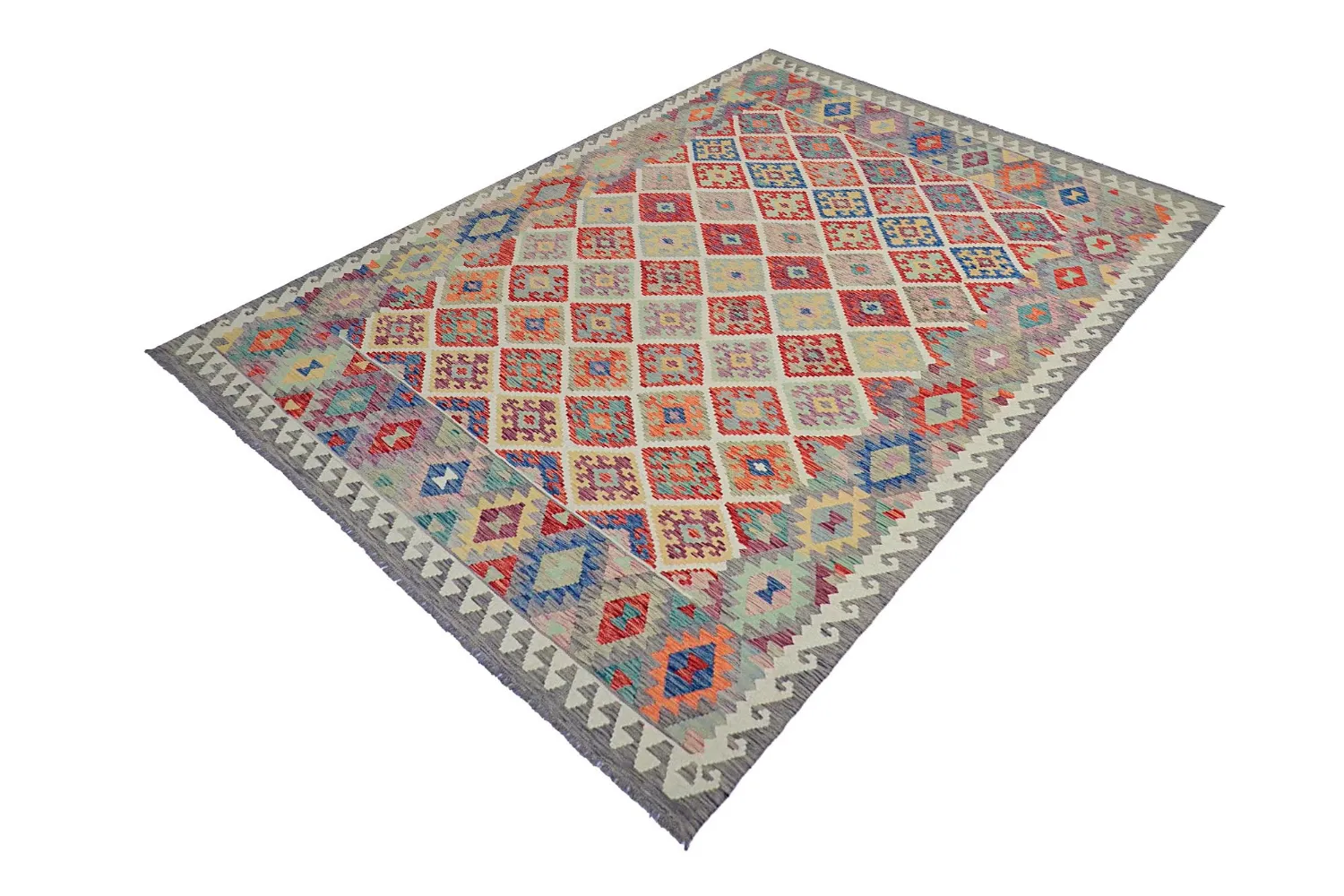 Orientalischer Teppich - Vegi Kelim Hand Woven - 207 x 291 cm