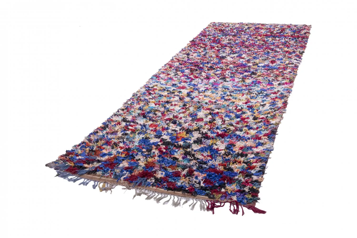 Marokkanischer Berber Teppich Boucherouite 370 x 145 cm