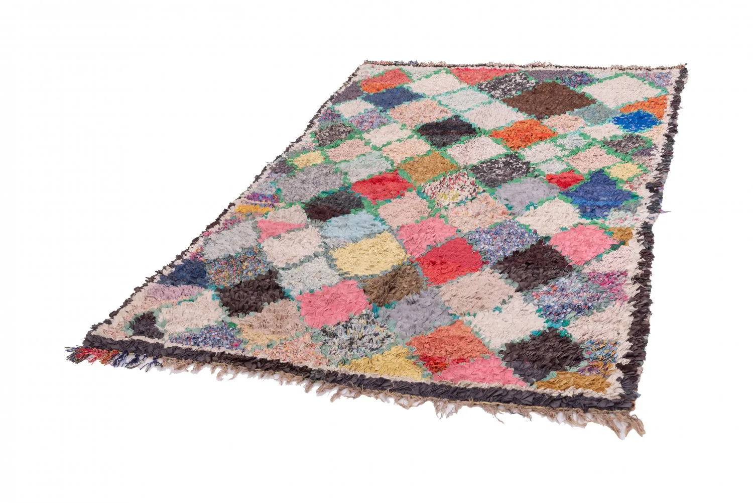 Marokkanische Berber Teppich Boucherouite 230 x 145 cm