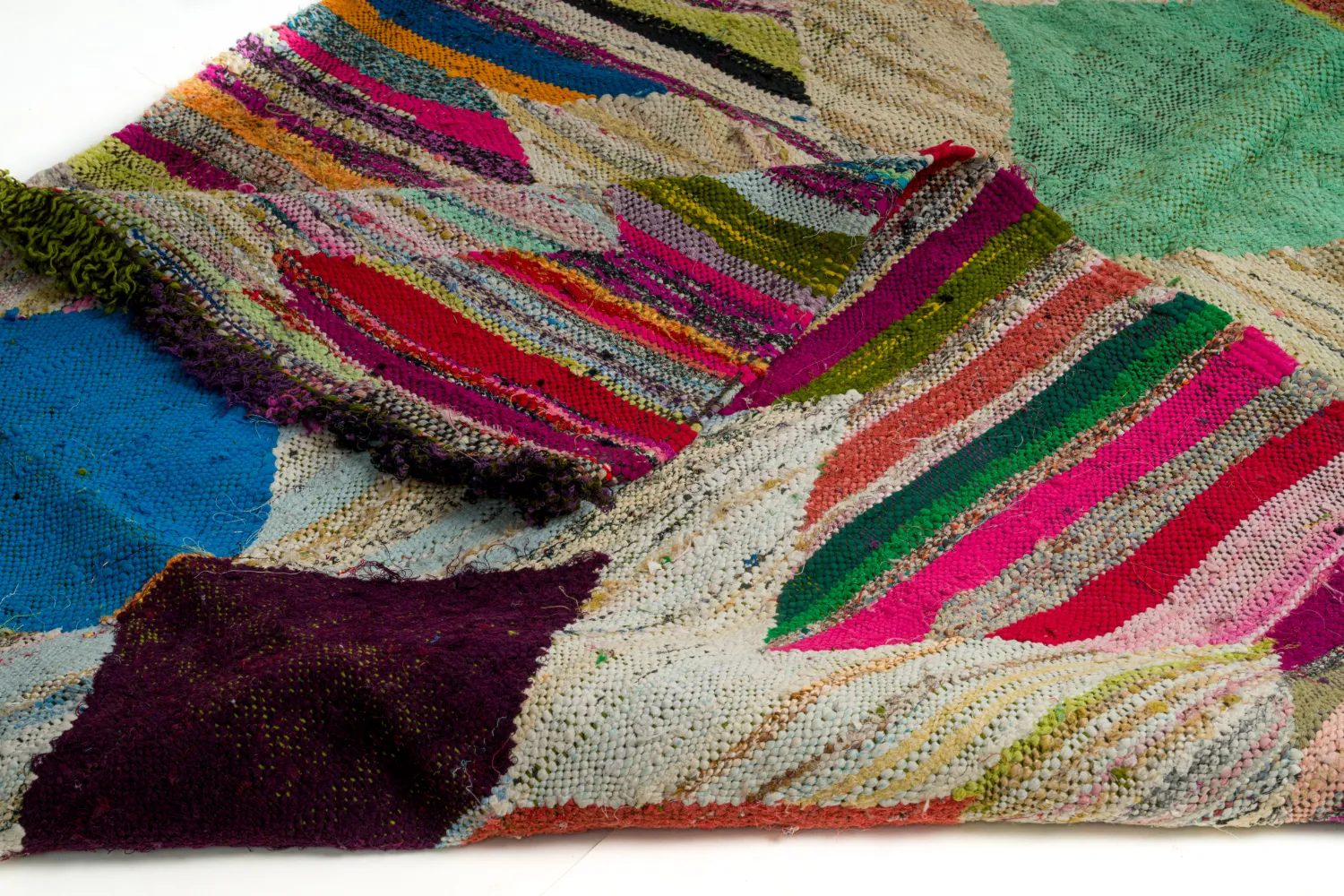 Marockansk Boucherouite-matta 140 x 255 cm