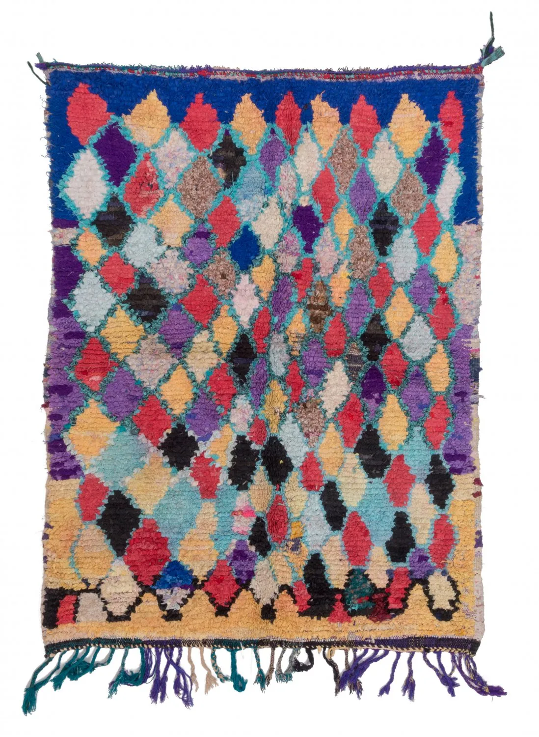 Marokkanische Berber Teppich Boucherouite 185 x 135 cm