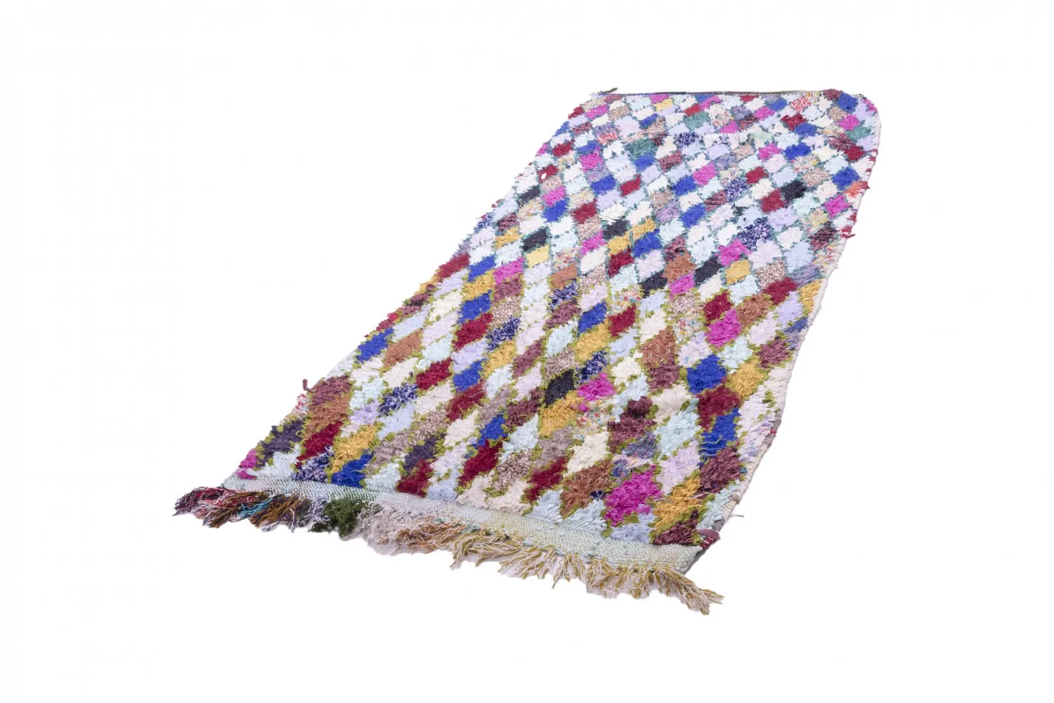 Marokkanischer Berber Teppich Boucherouite 280 x 105 cm