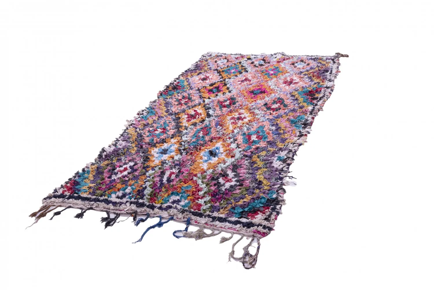 Marokkanischer Berber Teppich Boucherouite 275 x 120 cm