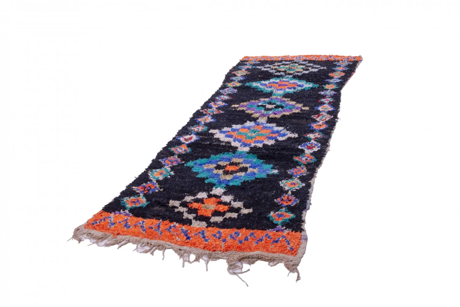 Marokkanischer Berber Teppich Boucherouite 330 x 115 cm