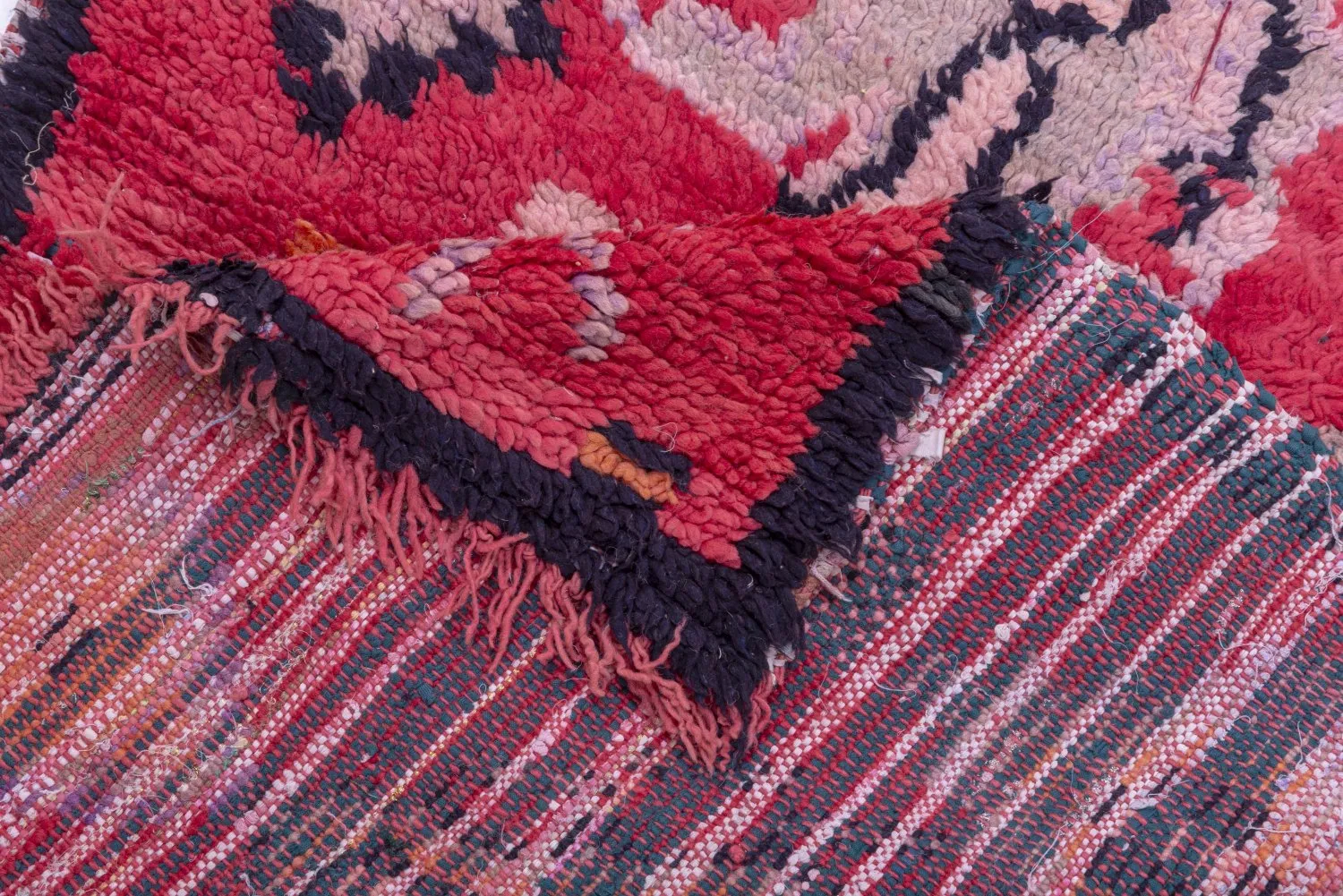 Marokkanische Berber Teppich Boucherouite 240 x 90 cm