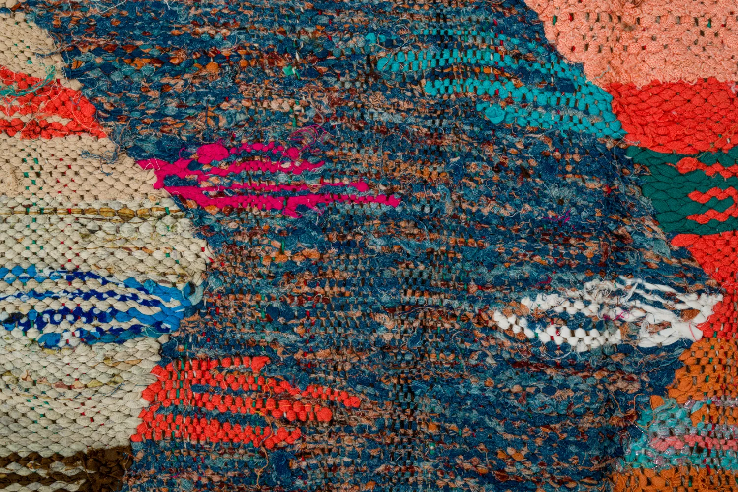 Marockansk Boucherouite-matta 135 x 265 cm