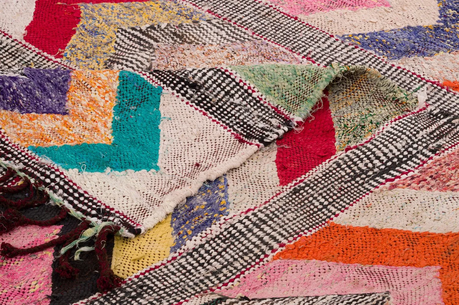 Marokkanischer Berber Teppich Boucherouite 150 x 275 cm