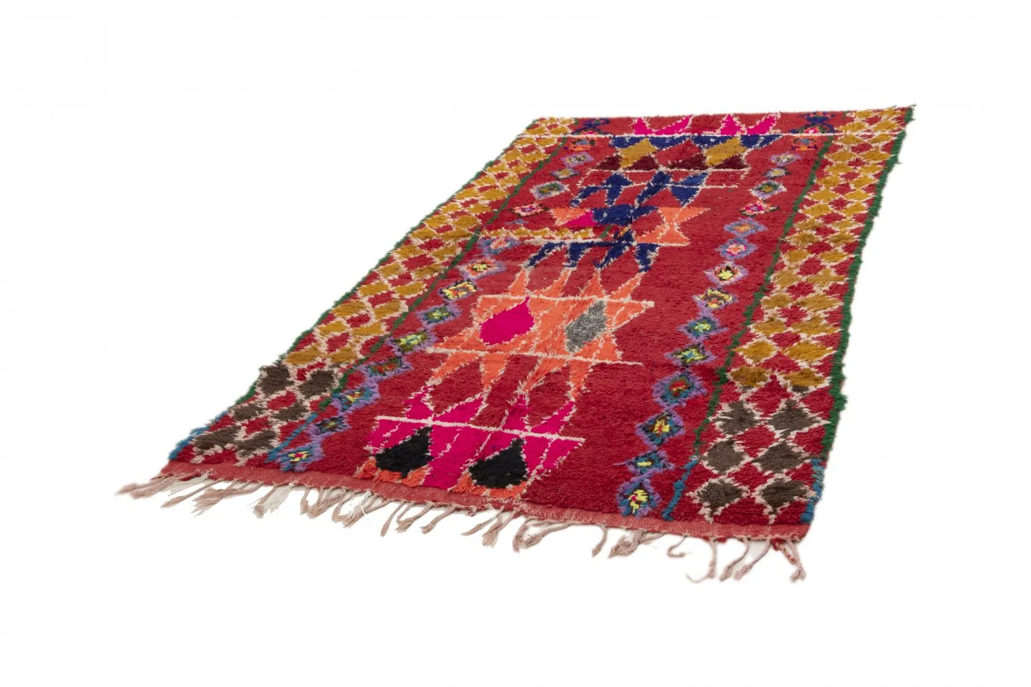 Marokkanischer Berber Teppich Boucherouite 255 x 150 cm