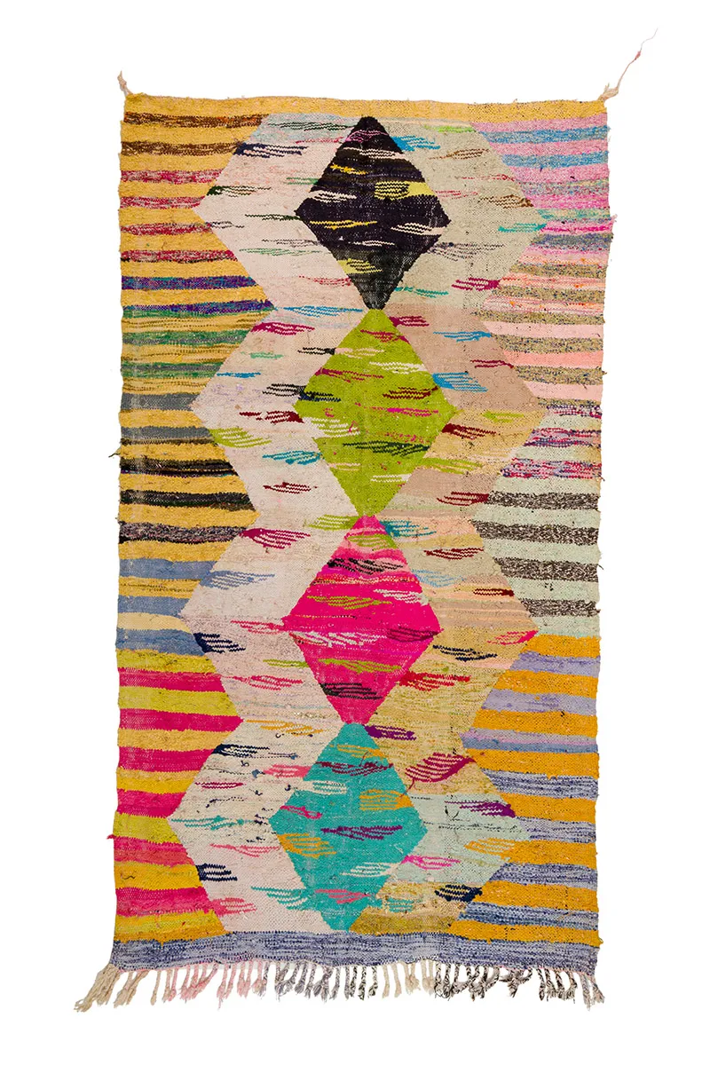Marokkanischer Berber Teppich Boucherouite 140 x 250 cm